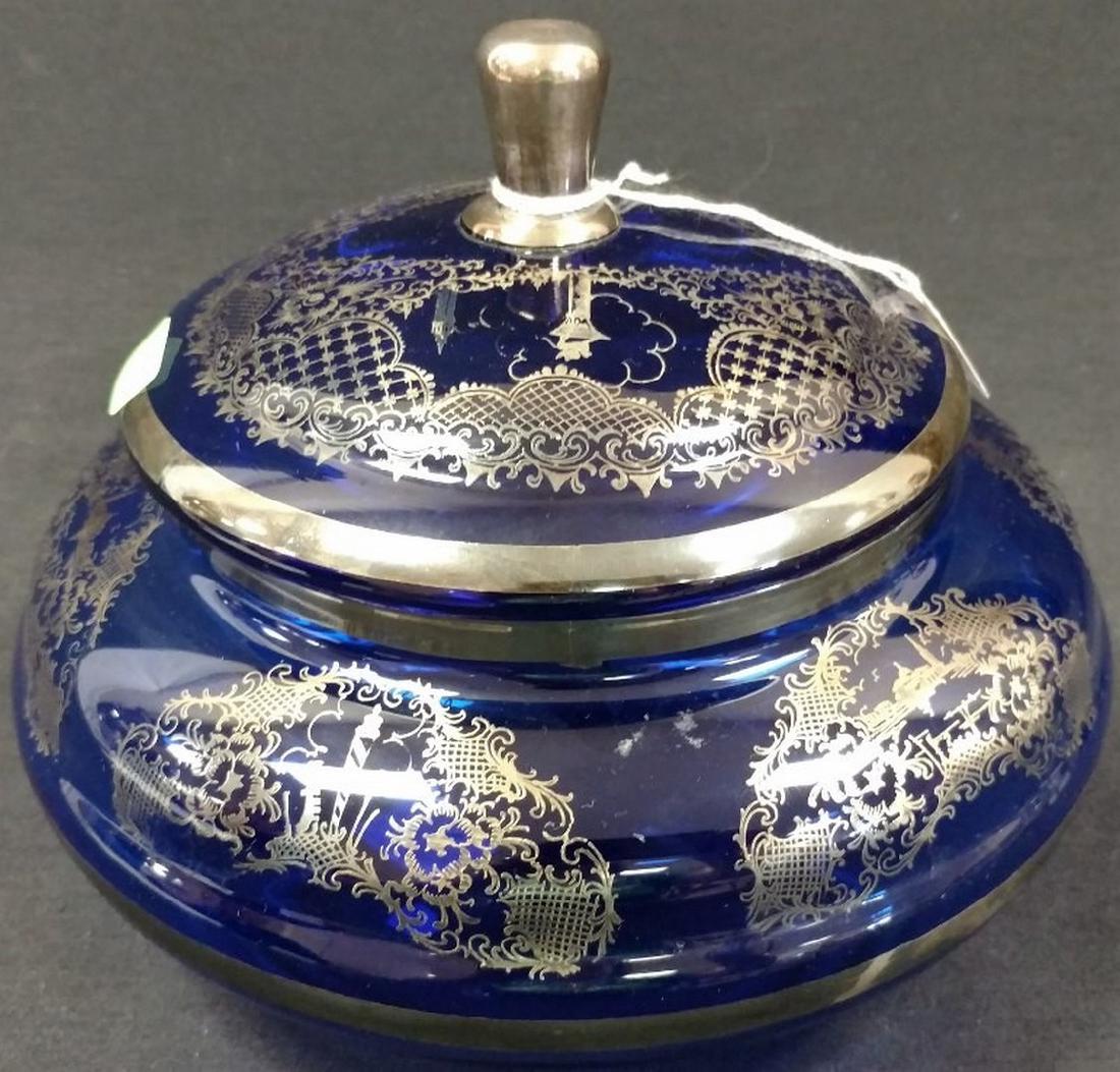 Cobalt Silver Overlay Bowl (1 of 4)