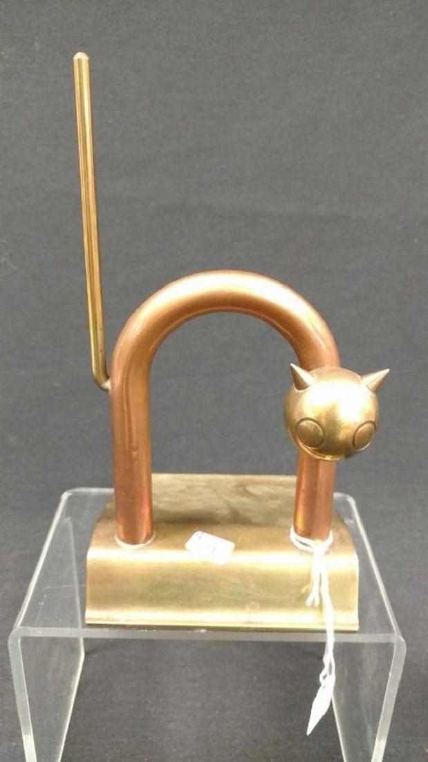Art Deco Cat Door Stop  Copper and Brass (1 of 2)