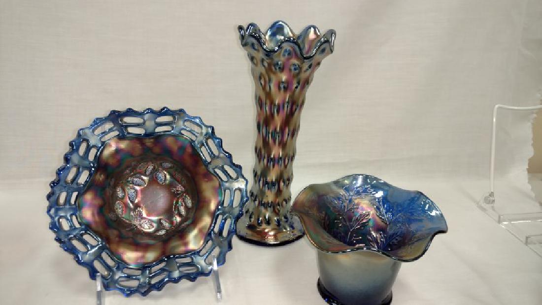 3 Pieces of Carnival Glass (1 of 2)