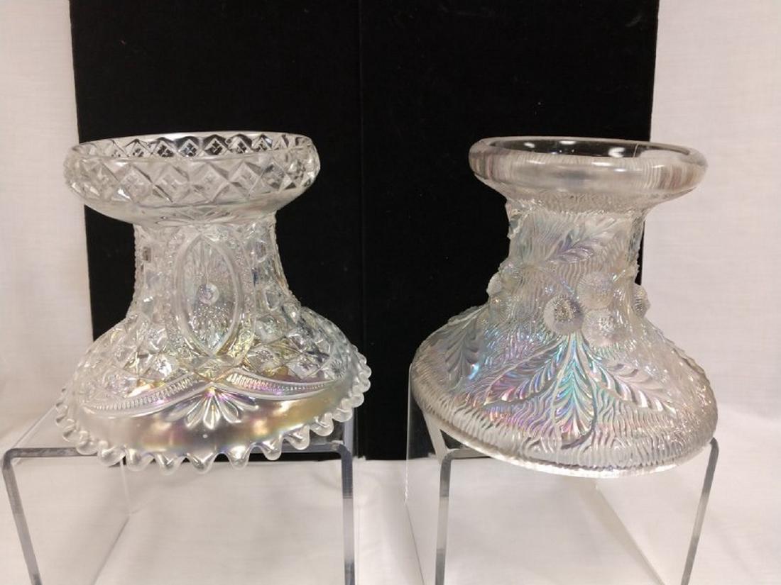 Punch Bowl Bases (2): White Punch Bowl Base - 5" H x 4 1/4" Wide Top x 6" Base & White Burr Oak Punch Bowl Base - 51/4" H x 4 1/4" Wide Top x 6 1/2" Base