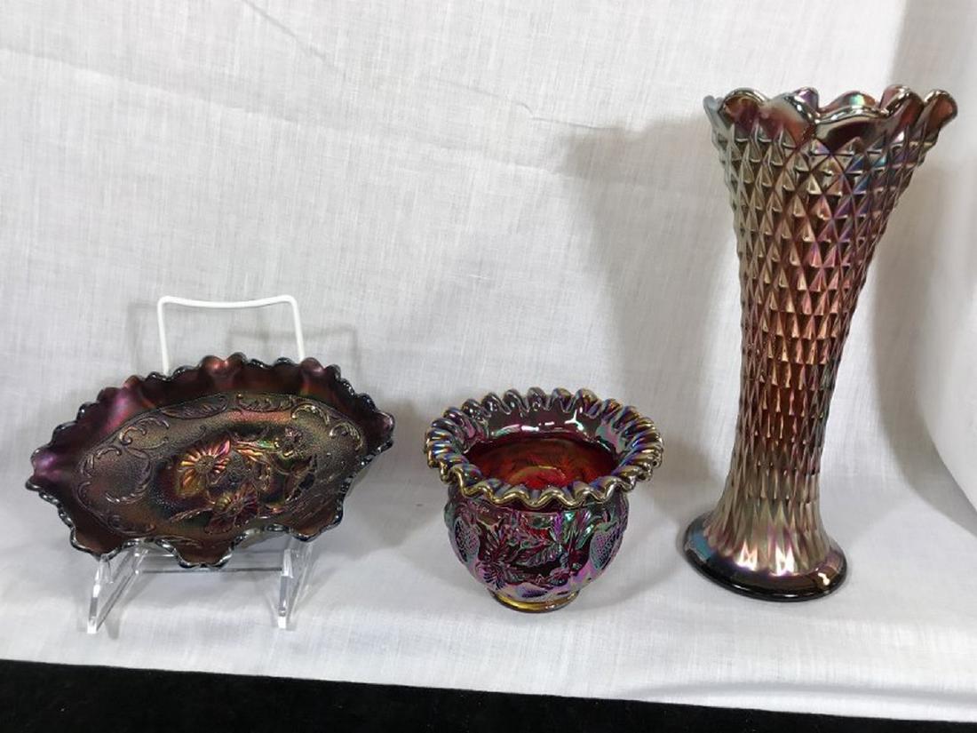 Northwood Vase, Rose Bowl & Pickle Dish (1 of 7)