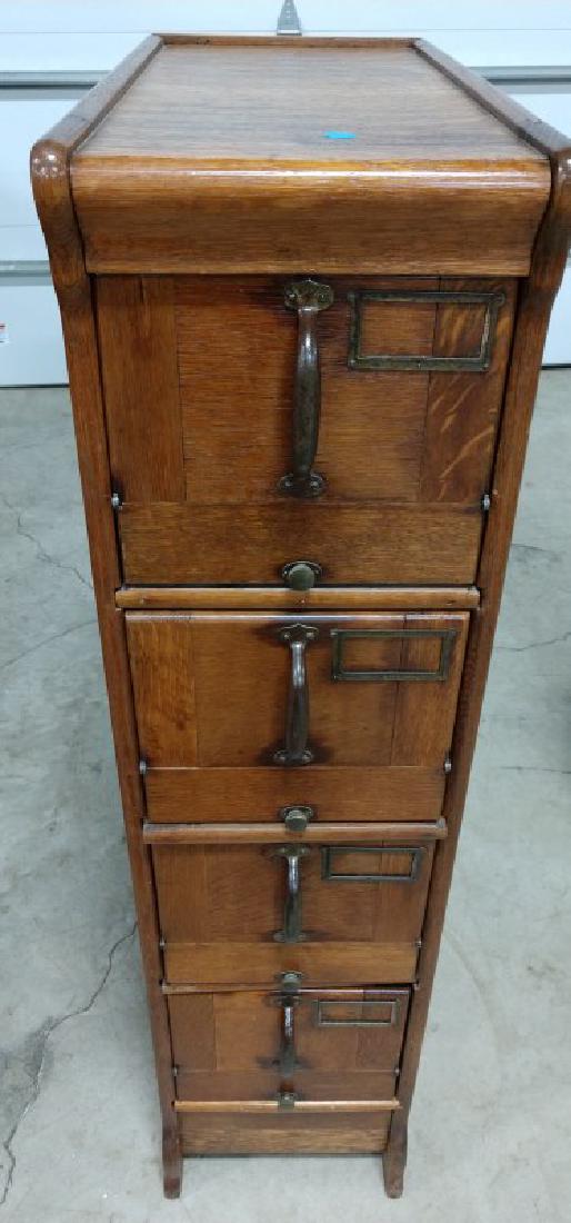 FURNITURE - Vintage Sm. Oak File Cabinet (1 of 4)