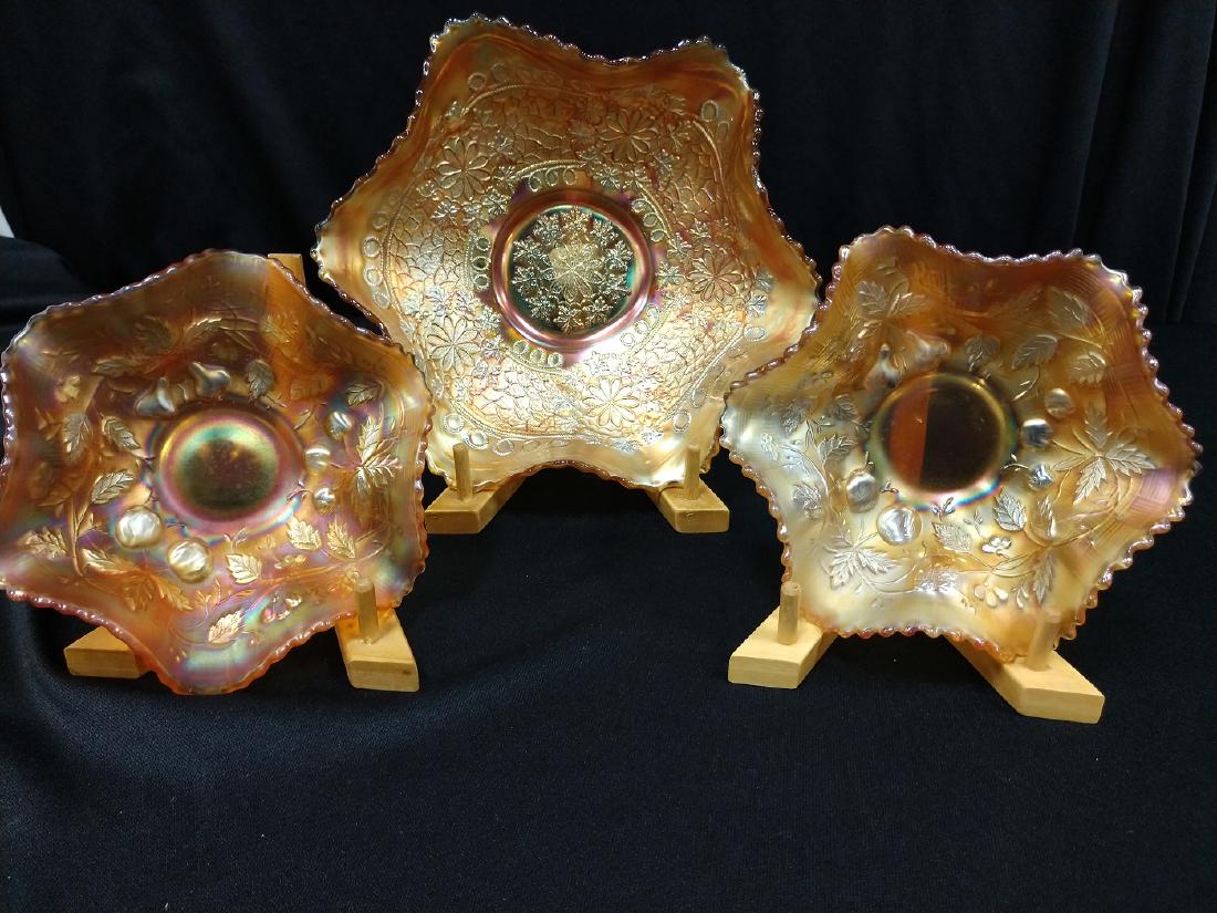Carnival Glass 3 piece grouping (1 of 3)
