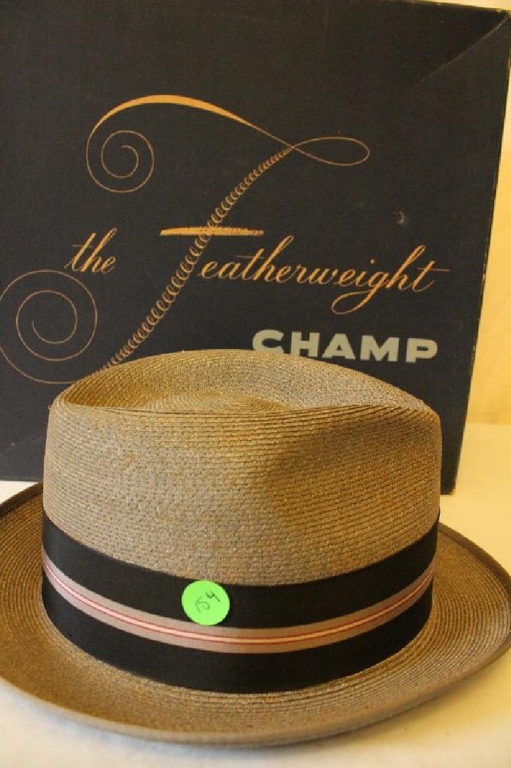 Gray Champ Hat And Champ Hat Box (1 of 2)