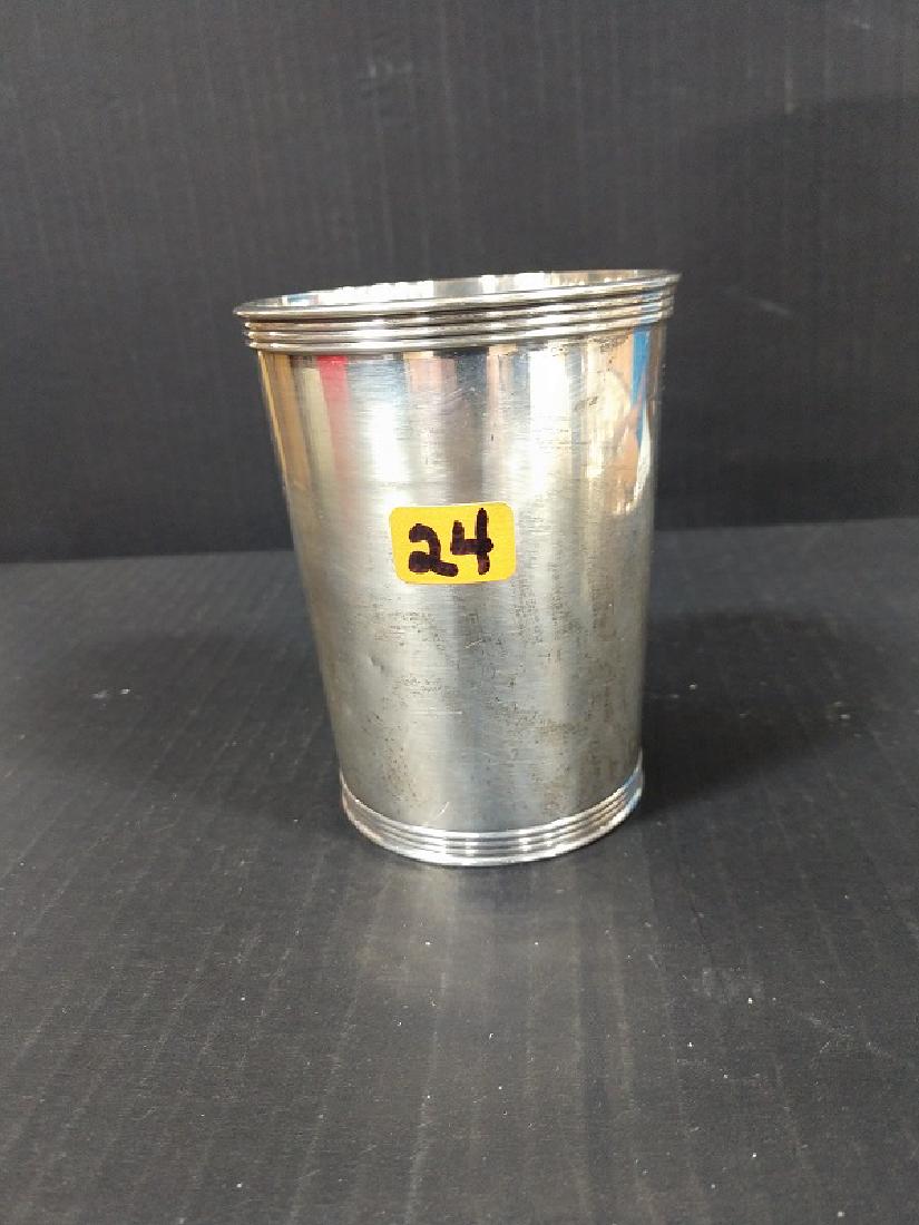 Sterling Silver - Mint Julep Cup: Sterling 2759, engraved on bottom Sis 5-8-48 ; Small dent on side. Cup design includes 4 Ribs at top and bottom rims. 3 3/4"H x 2 5/16"W x 2 3/8"base; Approximate Weight 3.955 troy ounce