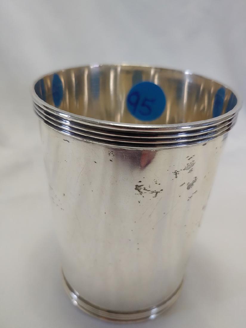 Sterling Silver - Mint Julep Cup: Engraved on side DW . 4 Ribs top and bottom. Approximate Weight 112.1 grams.