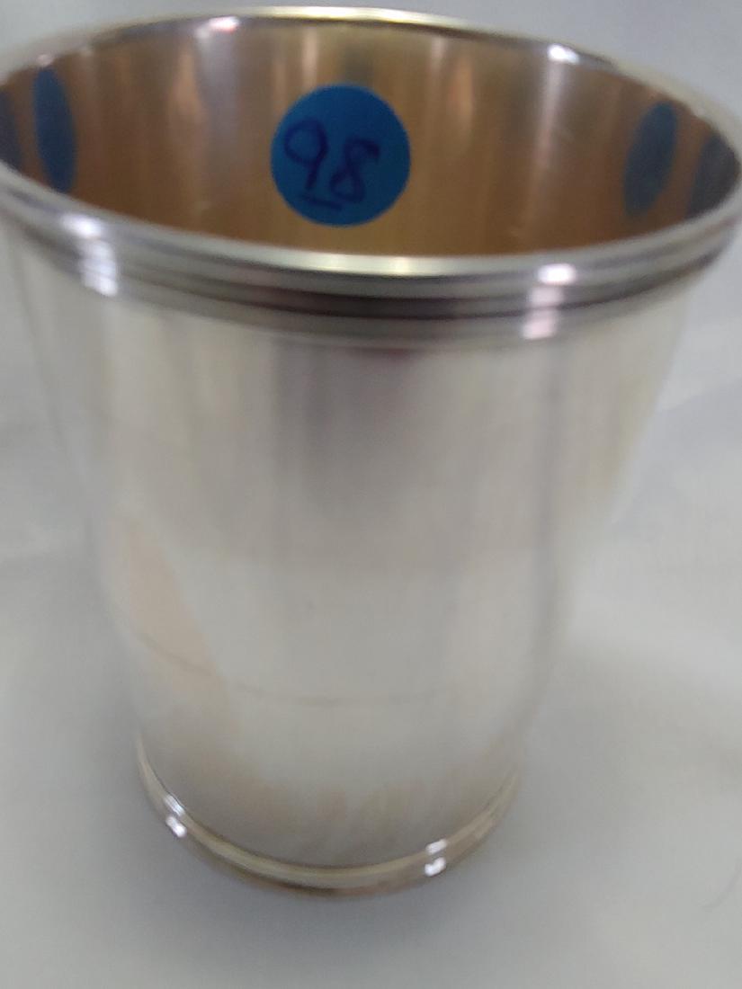 Sterling Silver - Mint Julep Cup: Engraved on bottom Mother 11-14-51 . 4 Ribs top and bottom. Approximate Weight 134.3 grams.