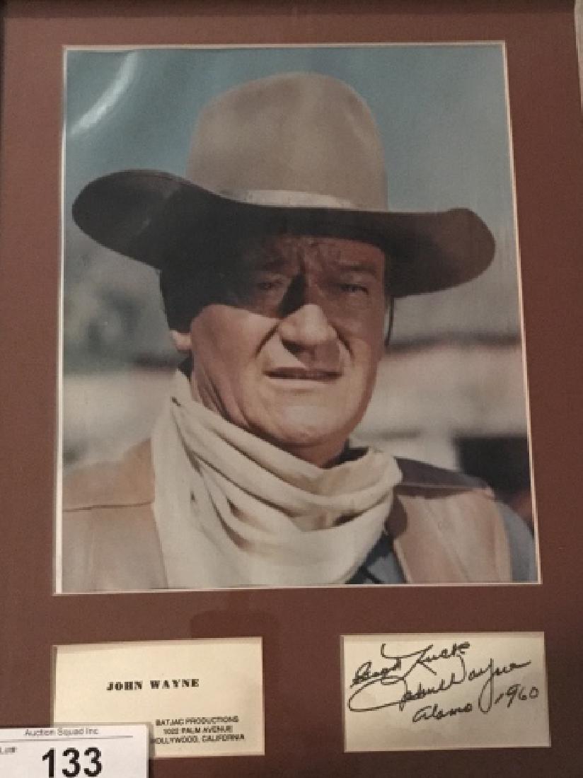 Framed John Wayne Photo With Original Signature: 19" H X 16" W