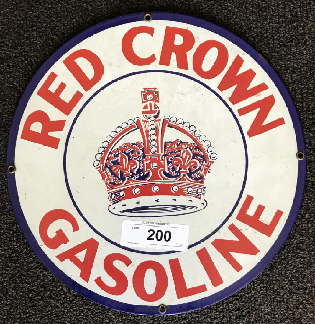 Authentic Porcelain Red Crown Gasoline Sign