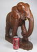 LARGE CARVED WOOD ELEPHANT - 3