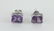 AMETHYST EMERALD CUT STUD EARRINGS 5X7 MM