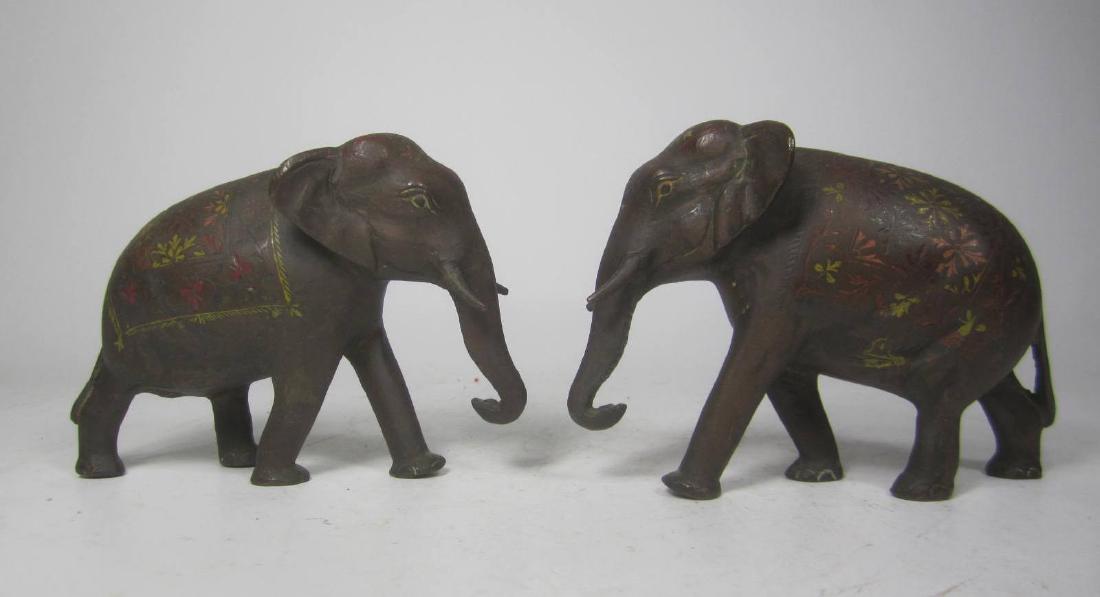 PAIR OF BRASS INDIA ELEPHANTS (1 of 4)