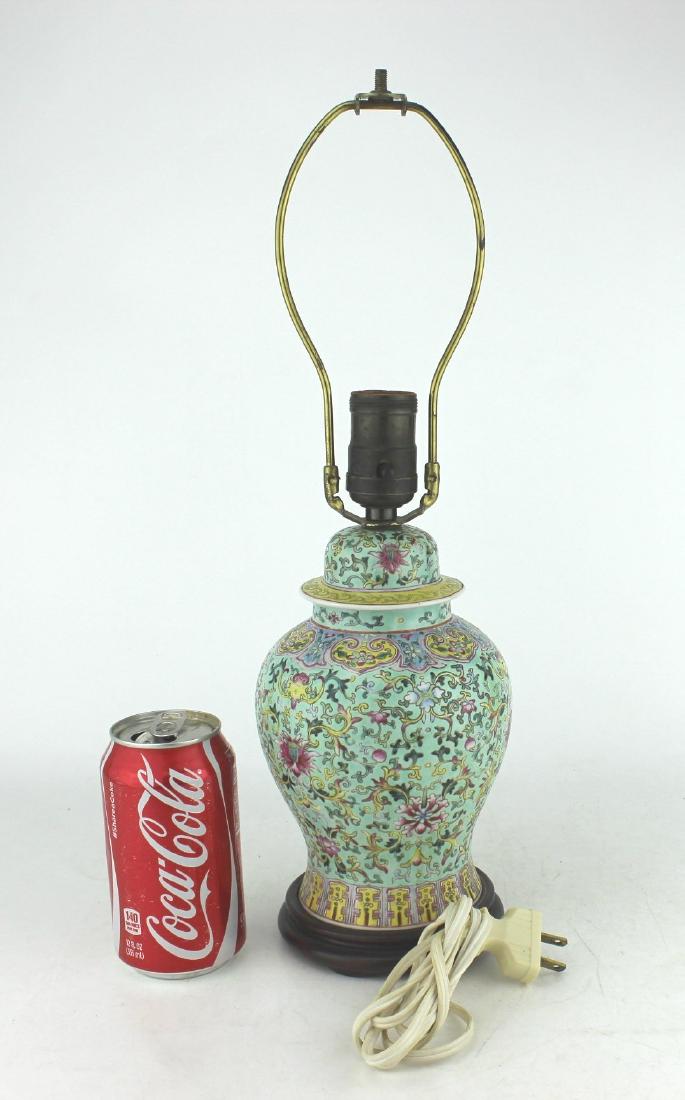 CHINESE FAMILLE ROSE CONVERTED TABLE LAMP (1 of 5)