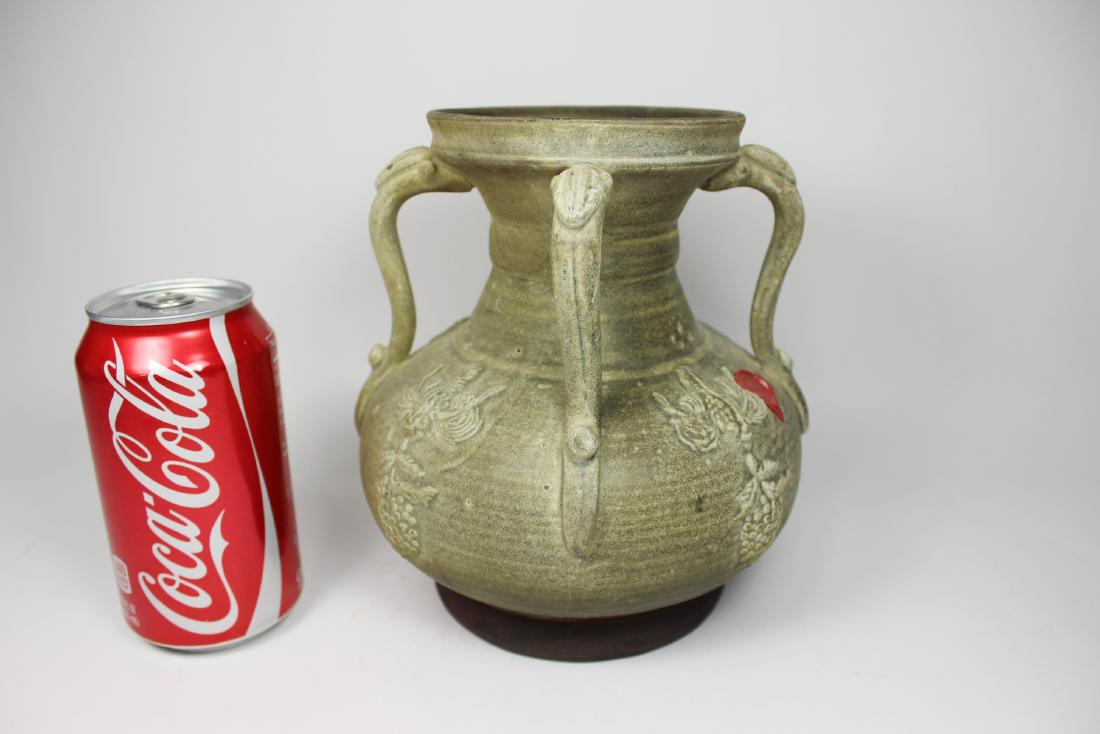 CHINESE  GLAZED JAR WITH FOUR DRAGON LOOPS (1 of 7)