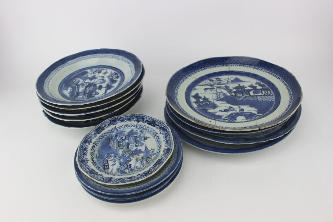 13 PCS EXPORT CANTON PLATES (1 of 7)