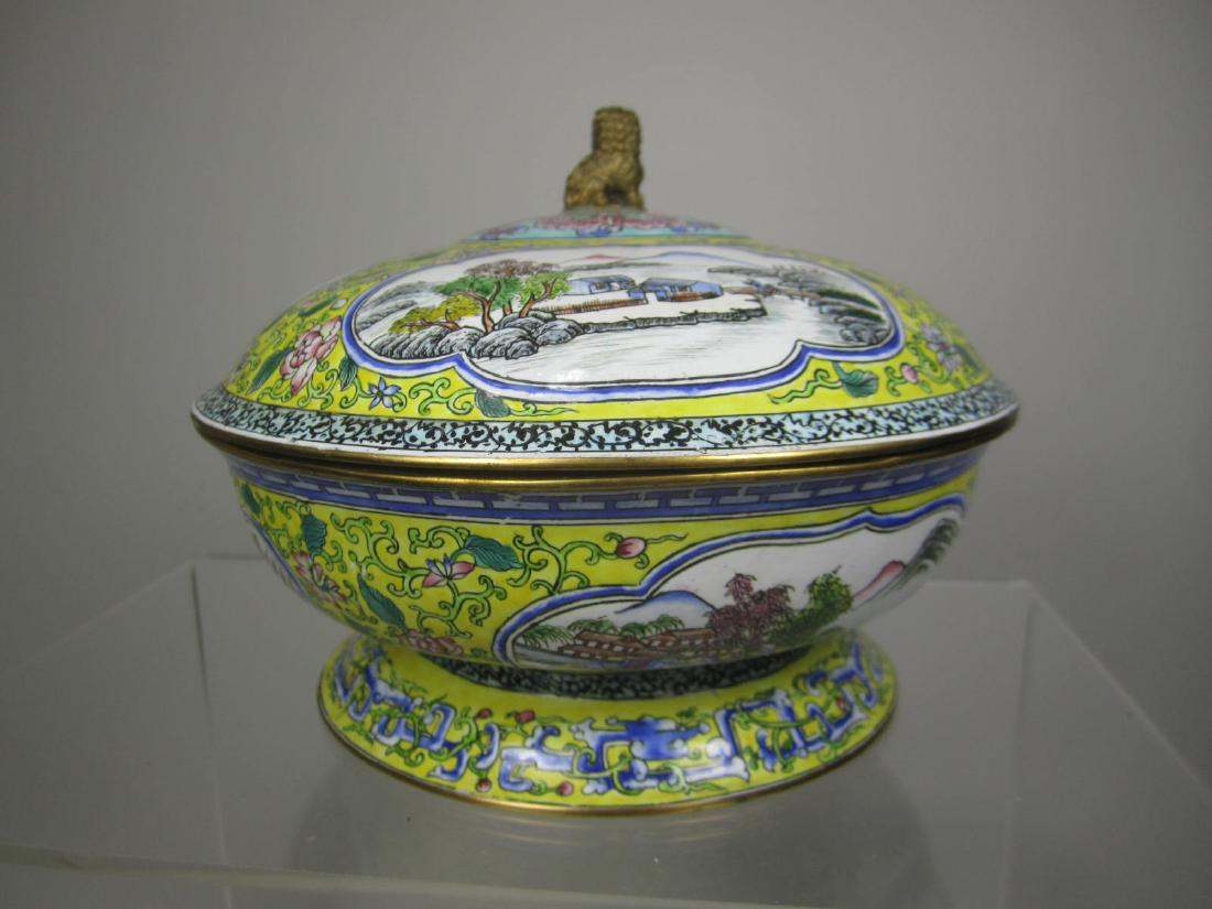 CHINESE ENAMEL LIDDED BOWL (1 of 10)