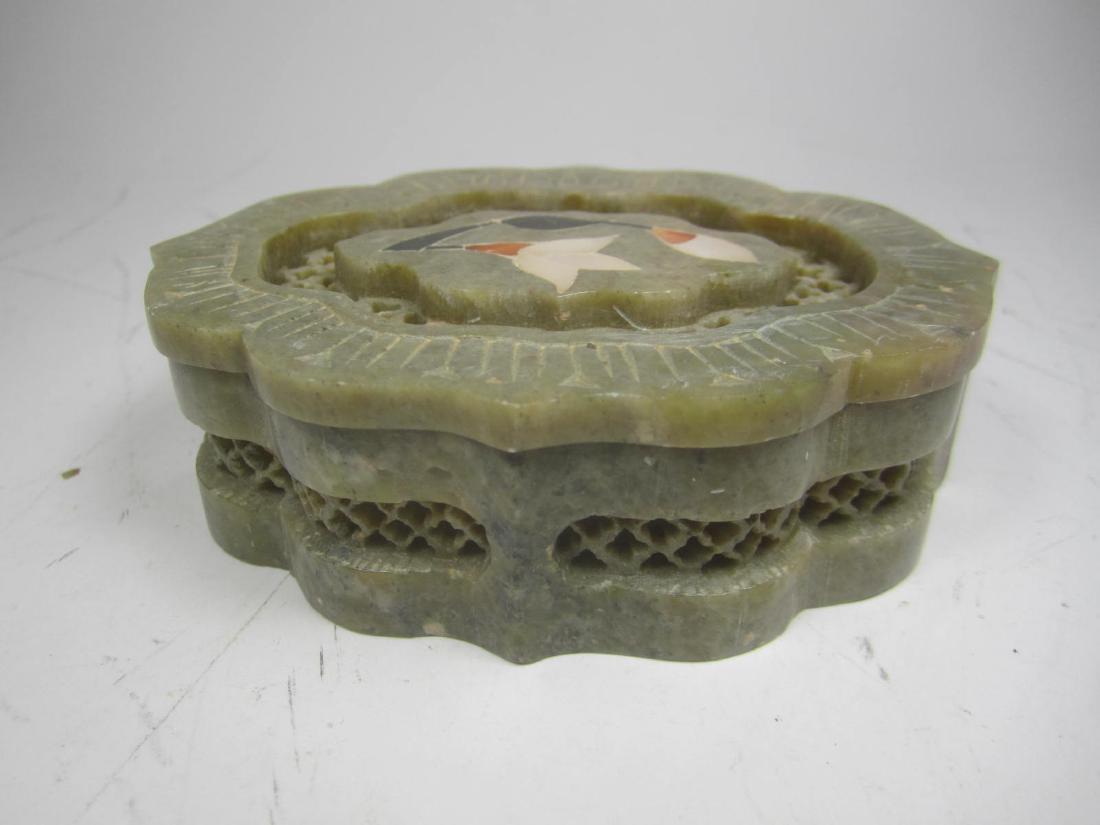 CHINESE CARVED HARD STONE JEWELRY BOX (1 of 4)