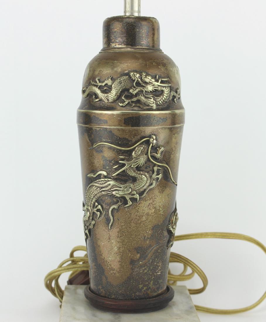CHINESE BRASS DRAGON VASE TABLE LAMP (1 of 10)
