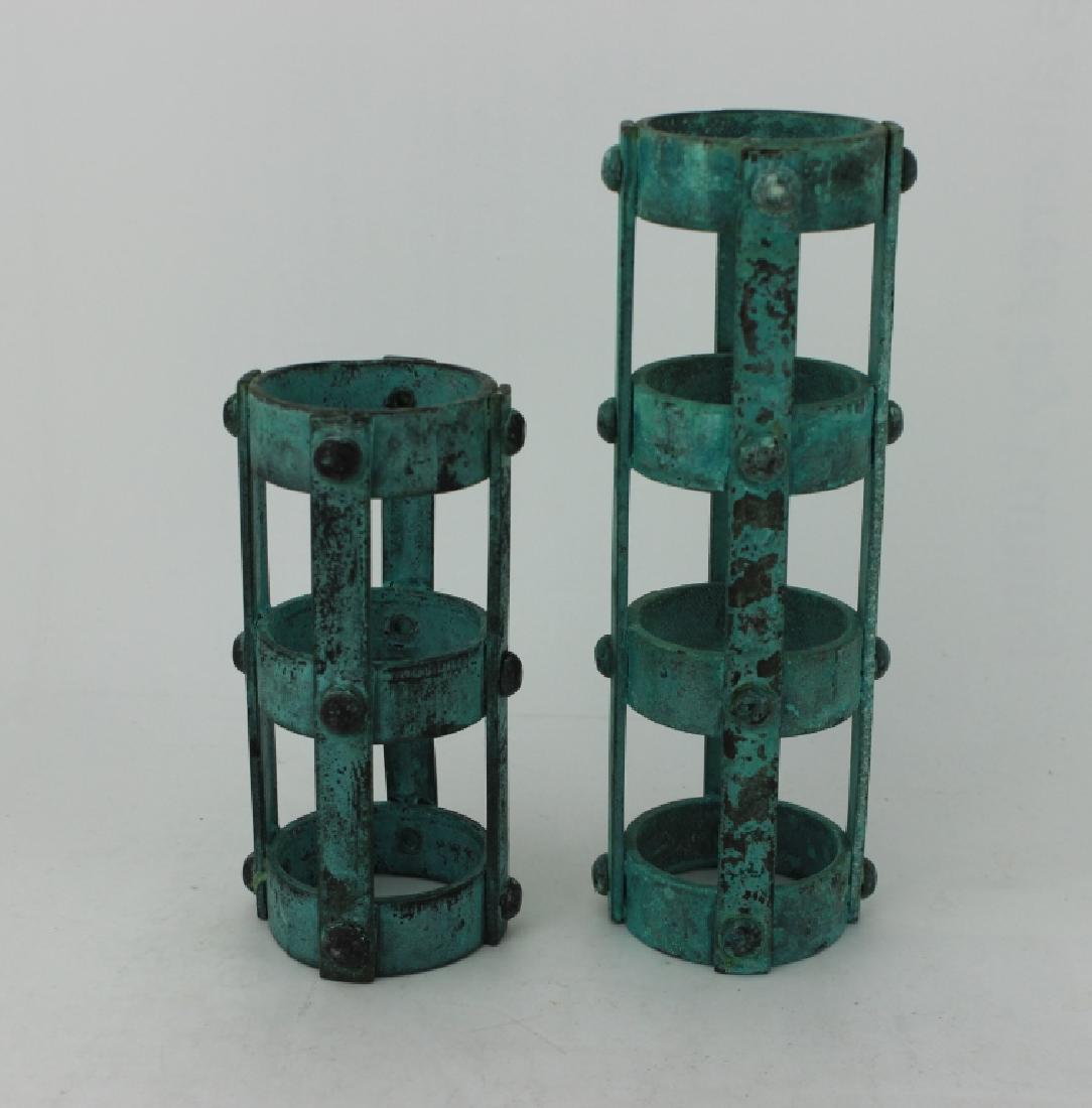 TWO BRASS CYLINDER MULTI-RING TUBES (1 of 3)