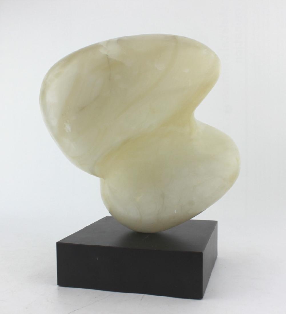CONTEMPORARY ABSTRACT ALABASTER SCULPTURE SIGNED (1 of 9)