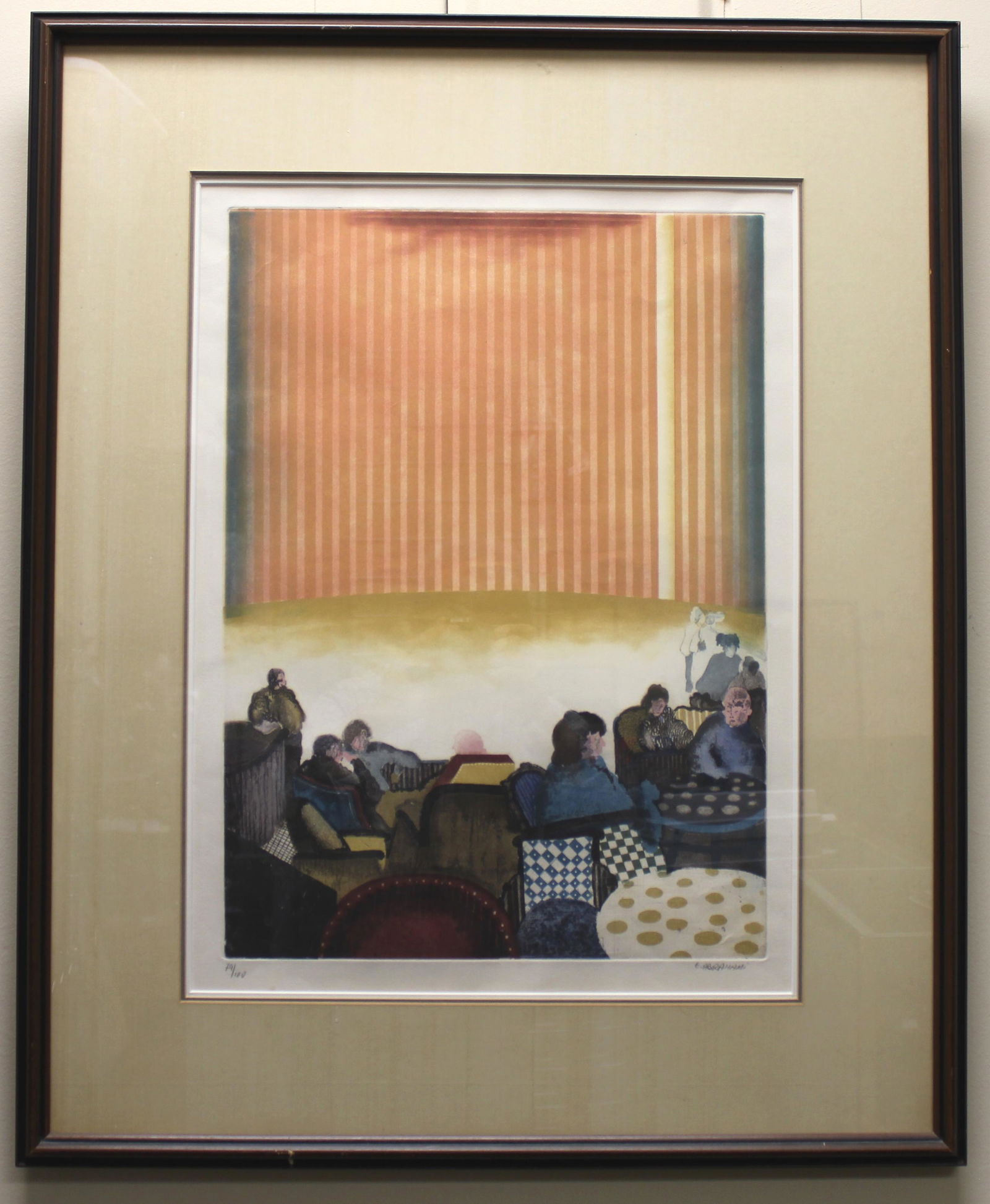 ELIE ABRAHAMI. NIGHT CLUB, LITHOGRAPH: Framed lithographs, by Elie Abrahami (IRANIAN, 1941-), pencil signed lower right, , 79/100. Print size: 20 in. (H) X 14 in. (W); frame size: 31 in. (H) X 25 in. (W).