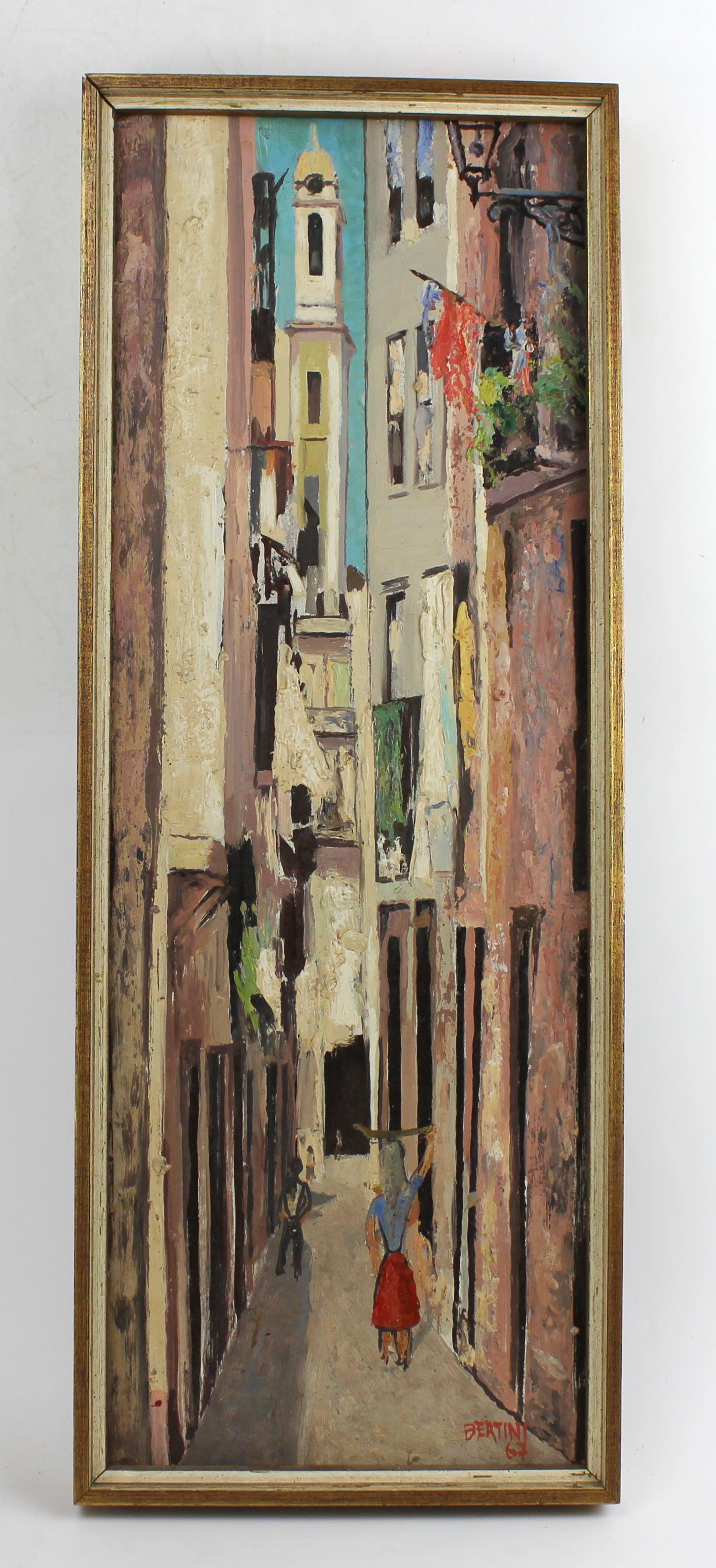 BERTINI, "STREET," OIL ON PANEL (1 of 7)