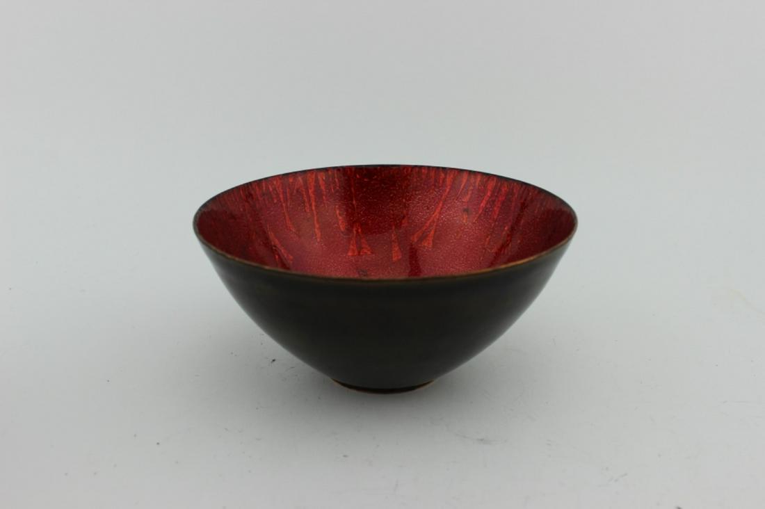 PEG BOARTS ABSTRACT ENAMEL COOPER BOWL (1 of 5)