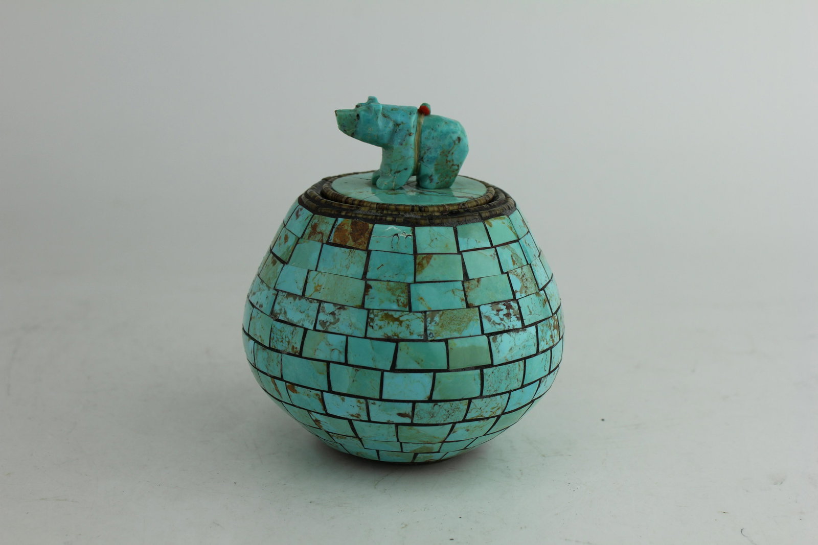 RANDY MILLER TURQUOISE INLAID JAR (1 of 7)