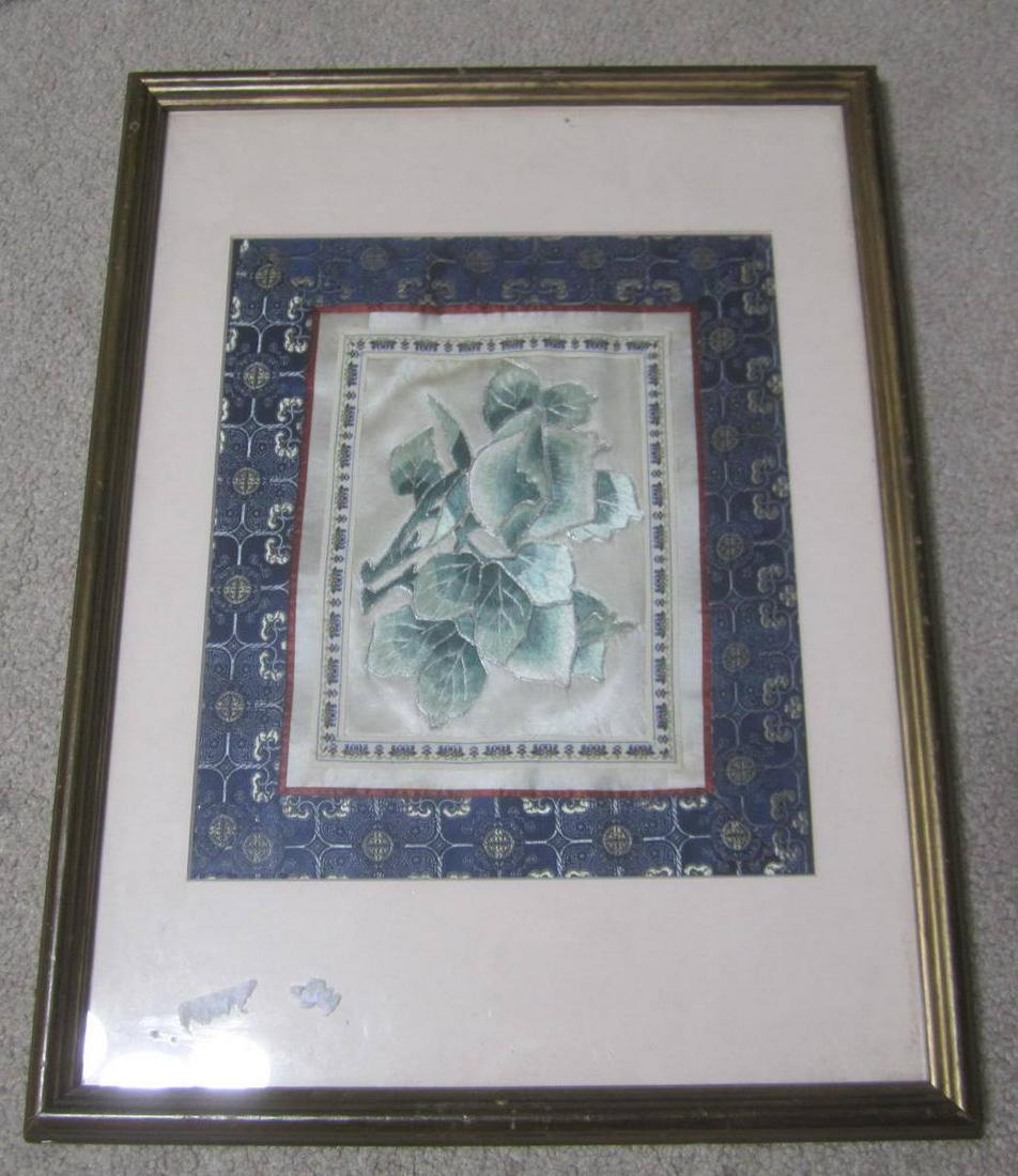 FRAMED CHINESE EMBROIDERED SLIK TAPESTRY (1 of 4)