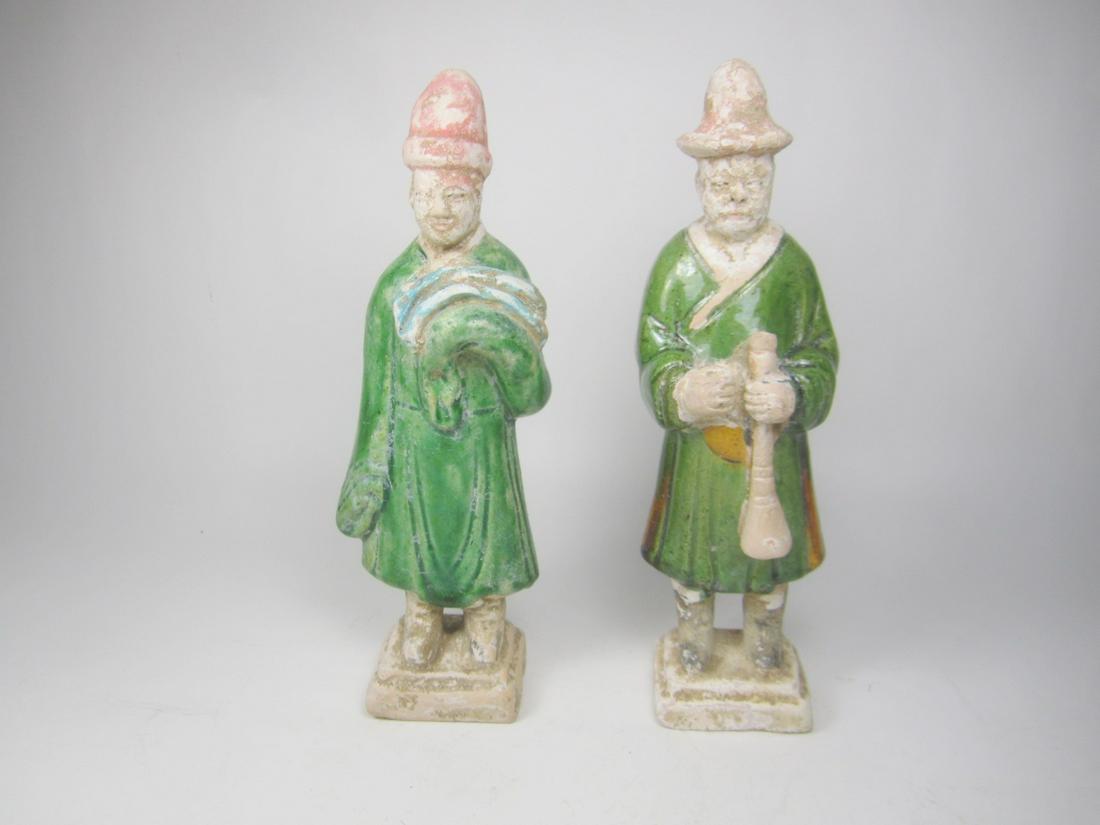 TWO TANG SAN CAI FIGURINES (1 of 10)