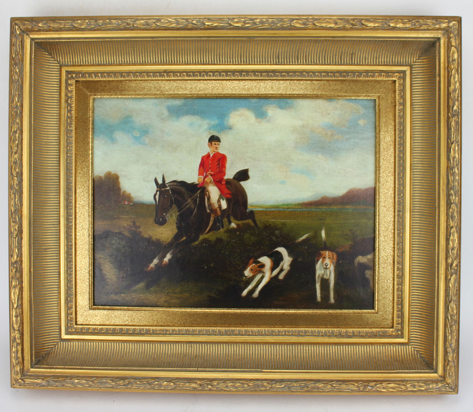 JACK SMITH, FOX HUNT, OIL ON CANVAS: Framed. 12 X 16 in. (paintng); 20 X24 in. (Frame).