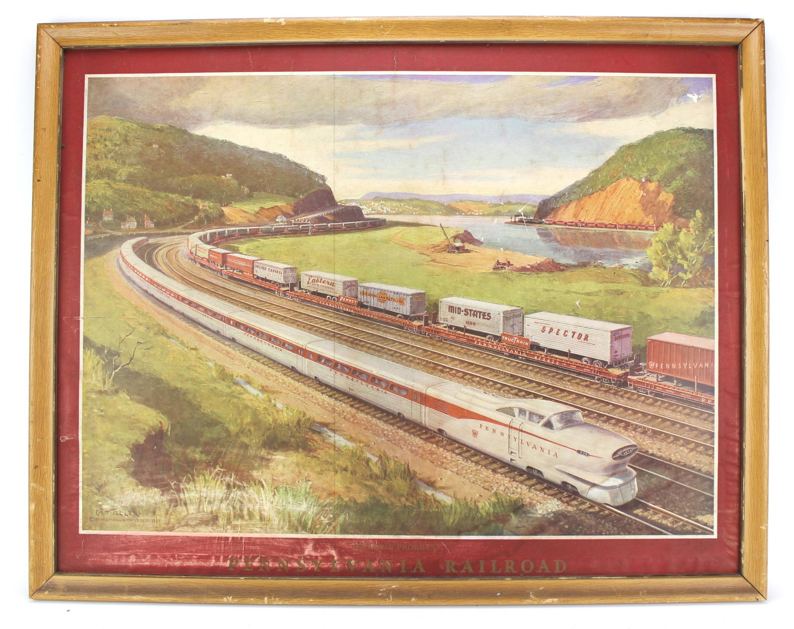 FRAMED GRIF TELLER PENNSYLVANIA RAILROAD POSTER (1 of 6)