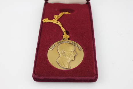 BRASS PAUL HARRIS FELLOW MEDAL: The Rotary Foundation of Rotary International, 7 in. Diam.
