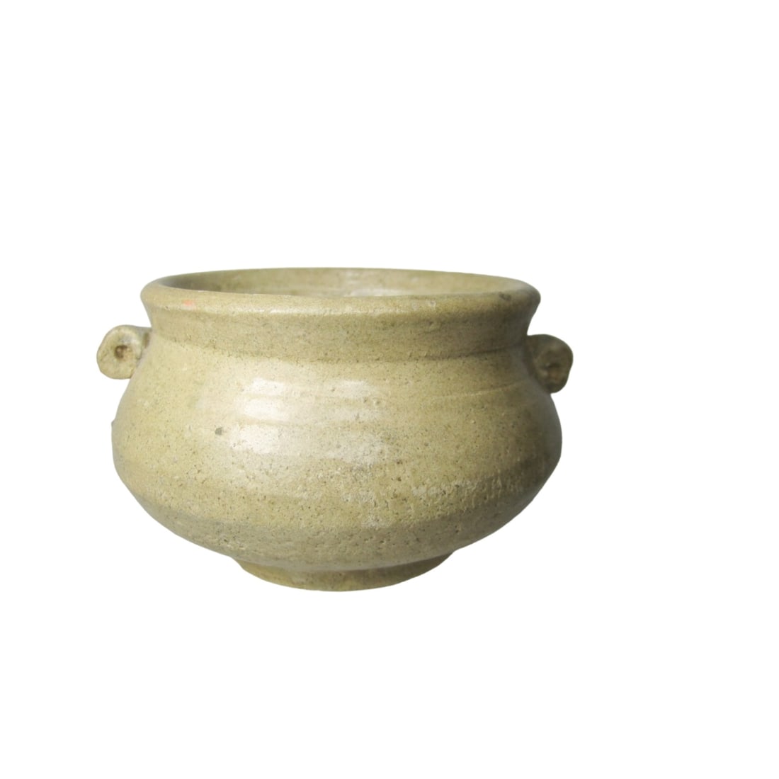 ANTIQUE CHINESE POTTERY CENSER: 4 3/4 in. (D) X 3 in. (H).