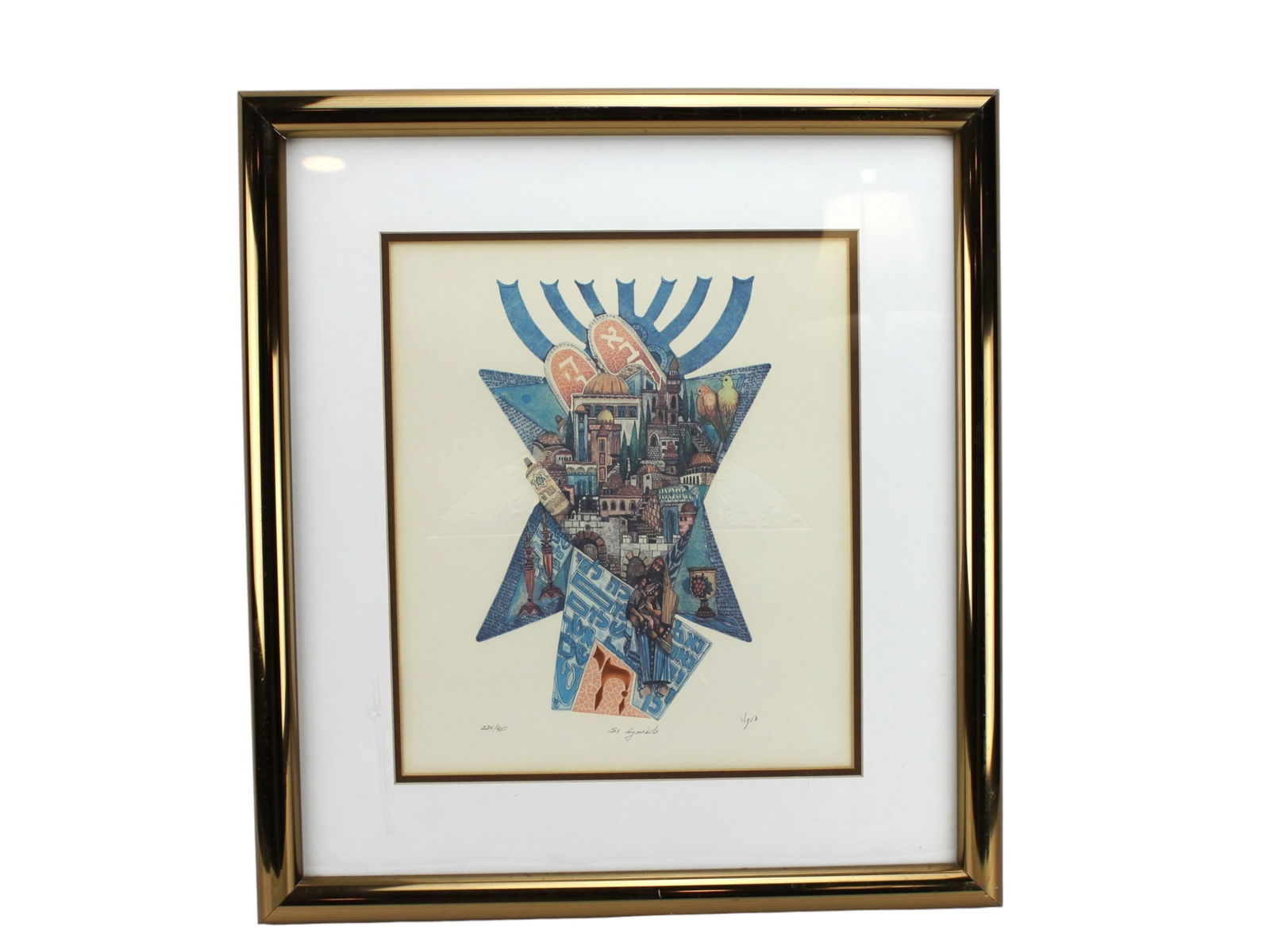 AMRAM EBGI. "SIX SYMBOLS", SIGNED LITHOGRAPH (1 of 6)