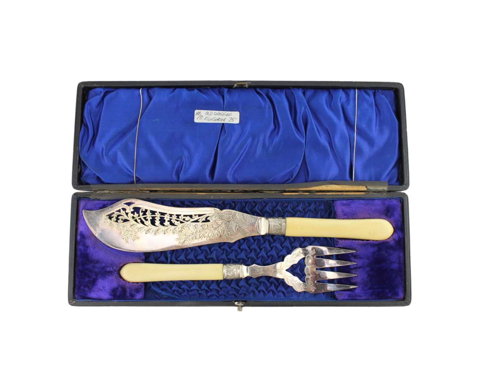 OLD SHEFFIELD SILVER PLATE FISH SERVICE (1 of 5)