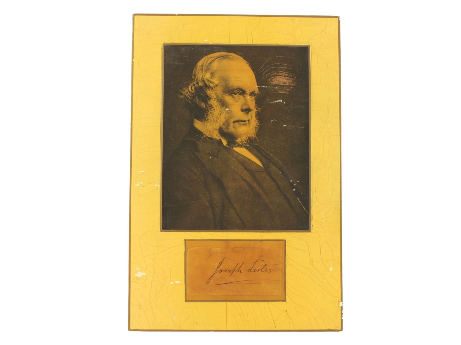 LAMINATED AUTOGRAPH OF JOSEPH LISTER (1 of 5)