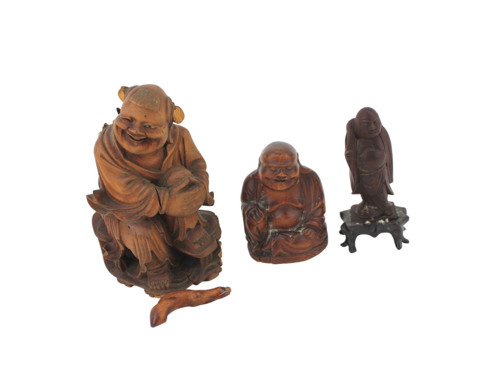 THREE CHINESE CARVED BUDDHA STATUES (1 of 6)