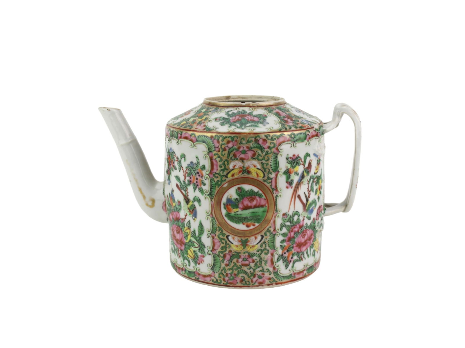 Chinese Export Rose Medallion Teapot (1 of 9)