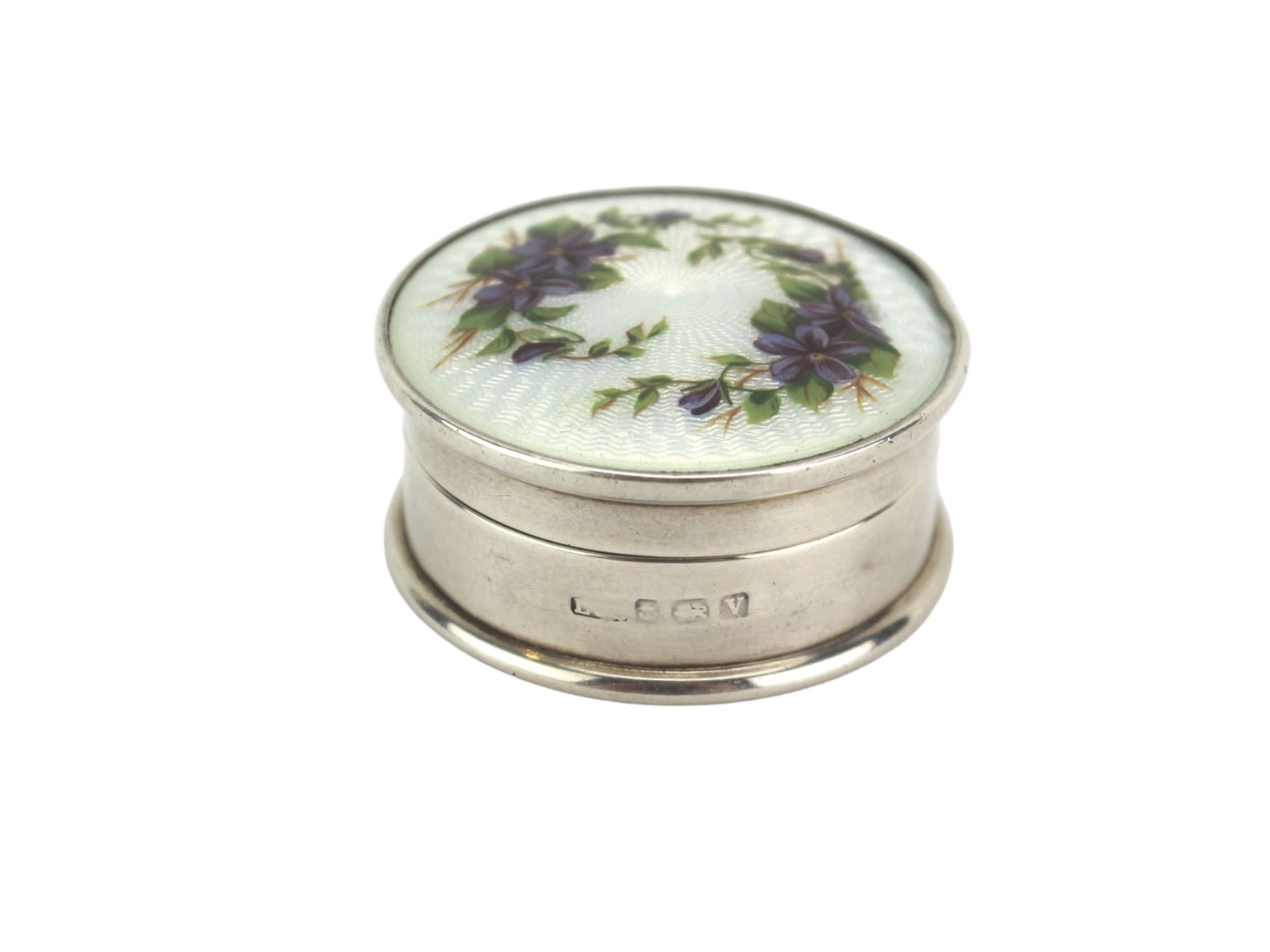 Enamel Sterling Round Pill Box (1 of 5)