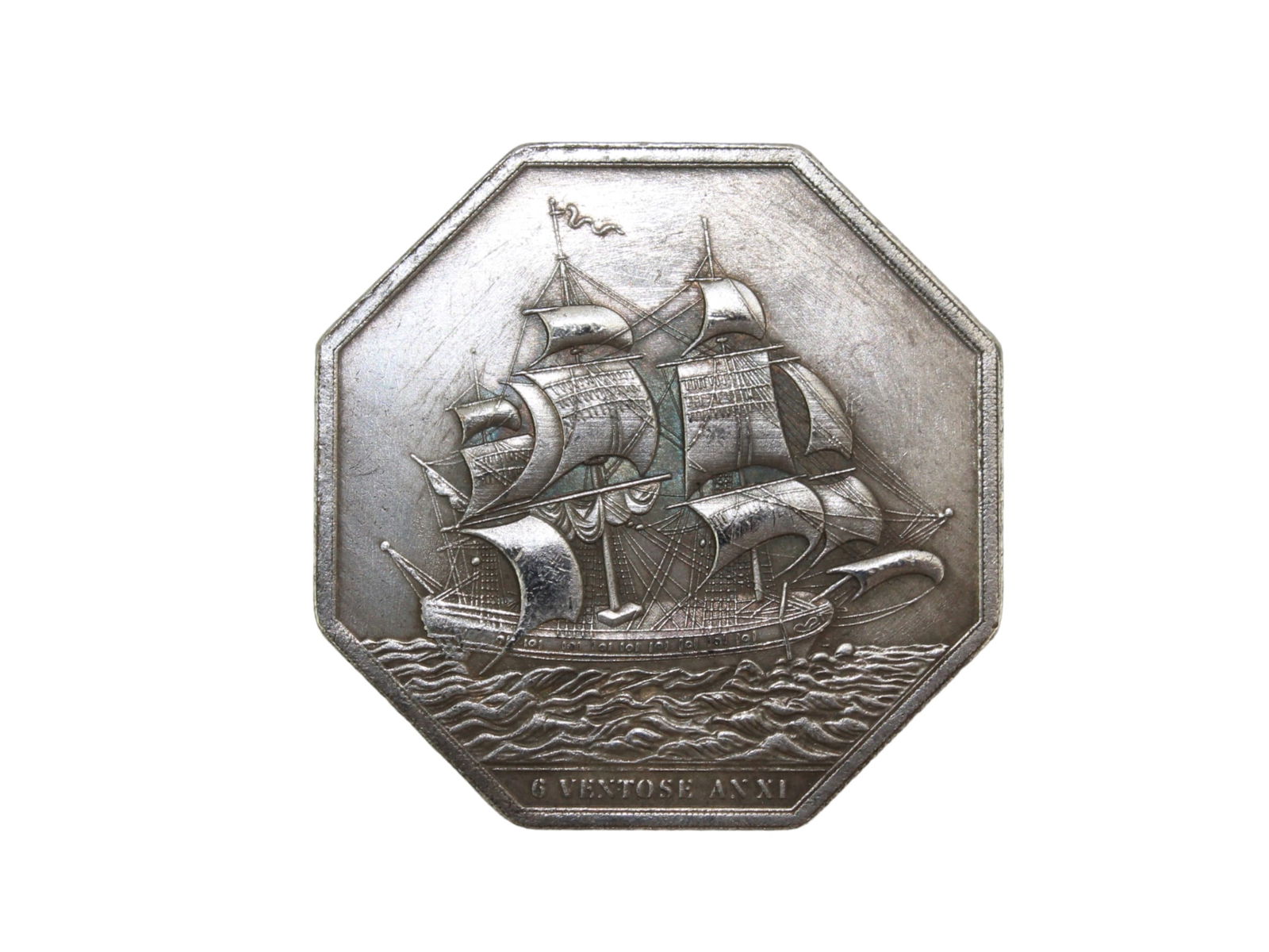 France Octagonal Ship Commemorative Coin (1 of 3)