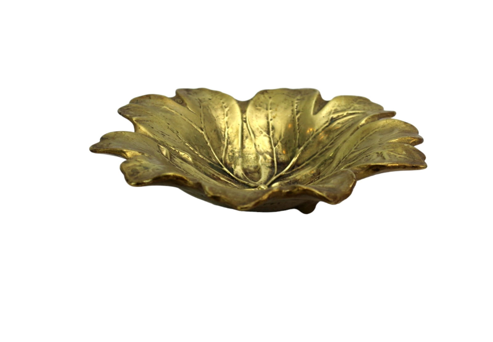 VINTAGE BRASS LEAF CATCHALL DISH (1 of 5)