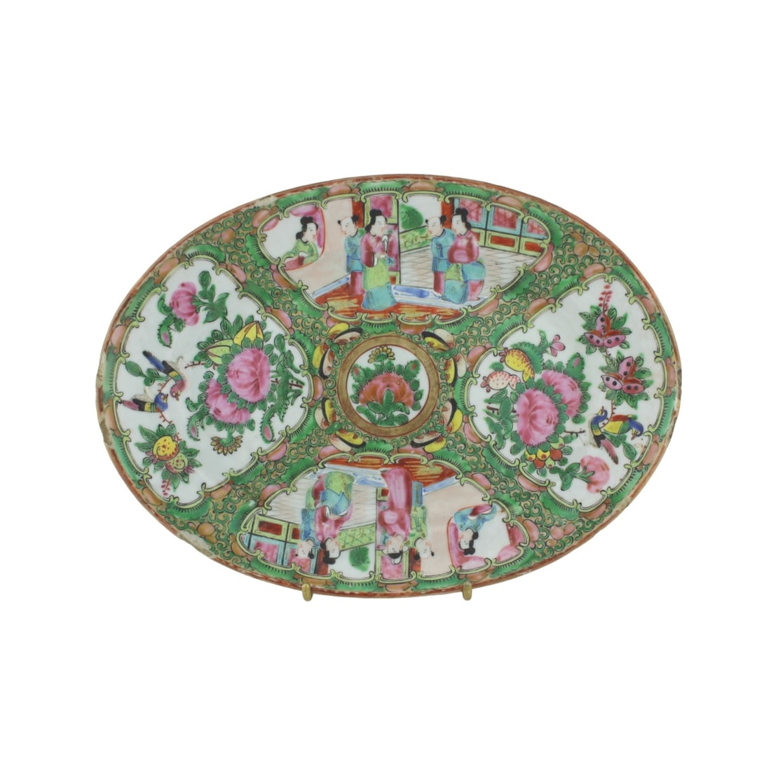 A CHINESE ROSE MEDALLION OVAL PLATTER (1 of 9)