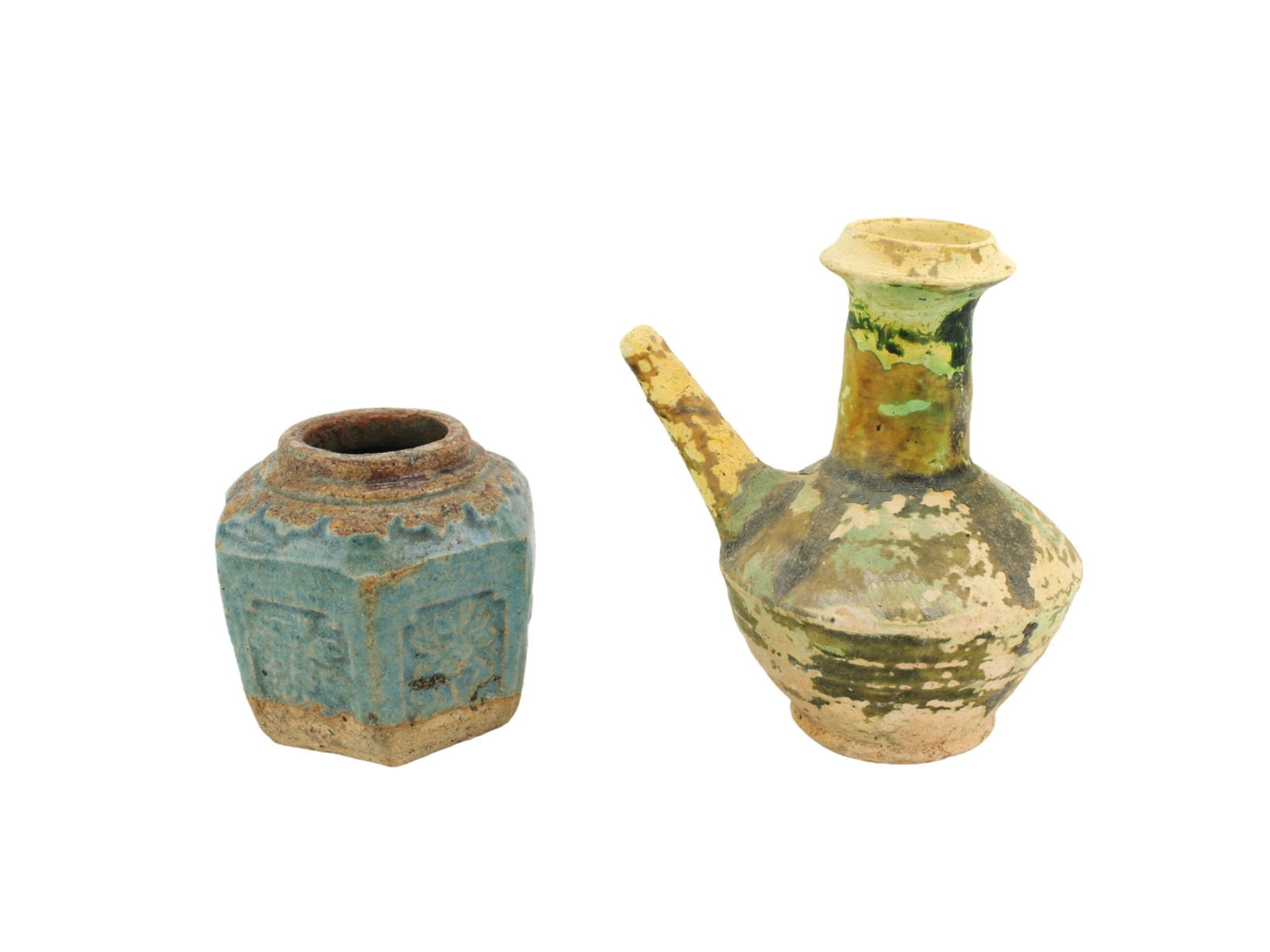 TWO CHINESE ANTIQUE POTTERY ITEMS (1 of 3)