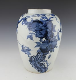 CHINESE BLUE AND WHITE JAR