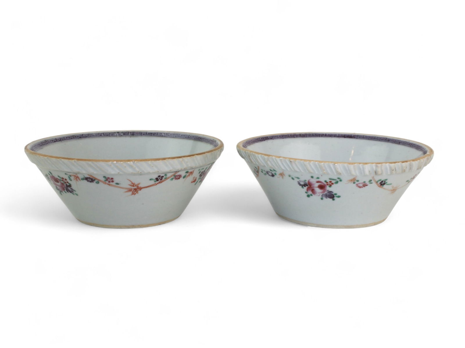Two Chinese Export Famille Rose Flat Bottom Bowls (1 of 6)