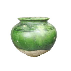 CHINESE ANTIQUE GREEN GLAZED JAR