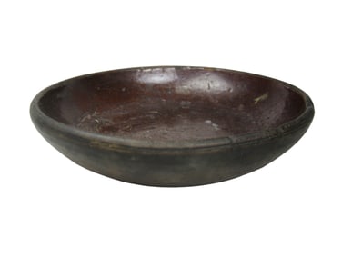 EARLY CHINESE RED GLAZED POTTERY LOW BOWL