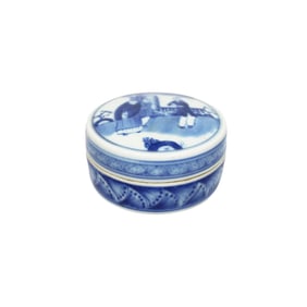 CHINESE BLUE AND WHITE INK BOX