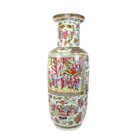 LARGE CHINESE EXPORT ROSE MEDALLION VASE